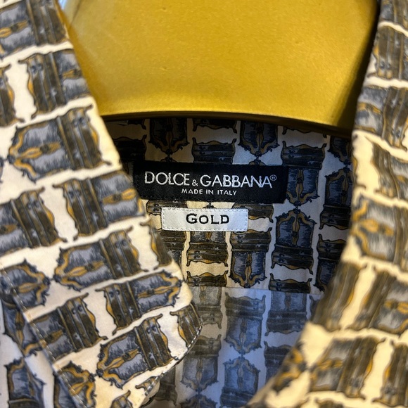 Dolce & Gabbana Gold Men’s Long Sleeve Button Down Size 42/16.5/L - Picture 4 of 10